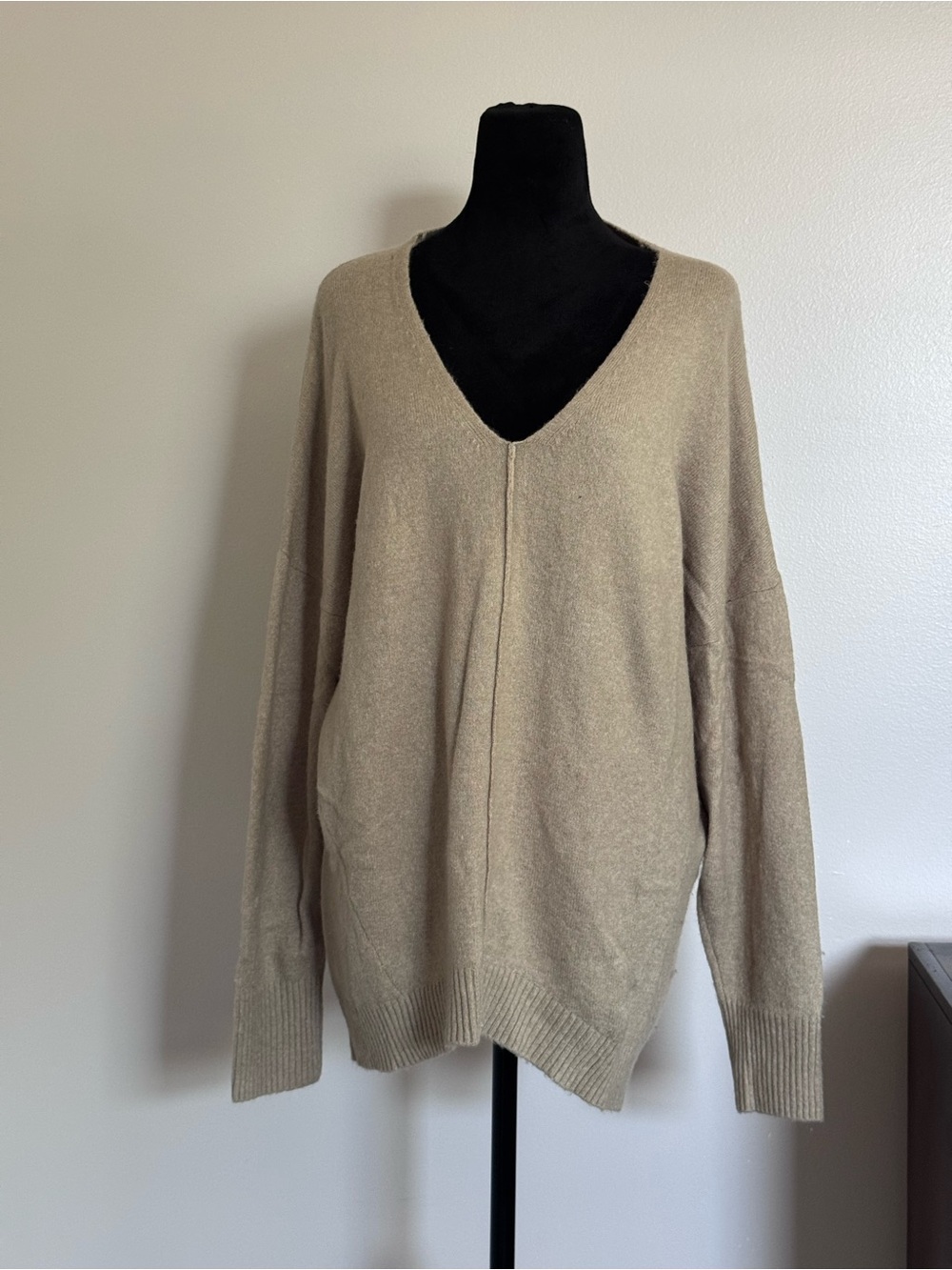 Express V-Neck Sweater in Sage Green Color